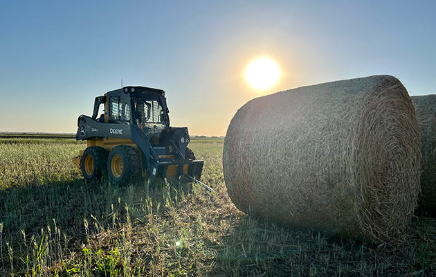 Skidsteer and Hay